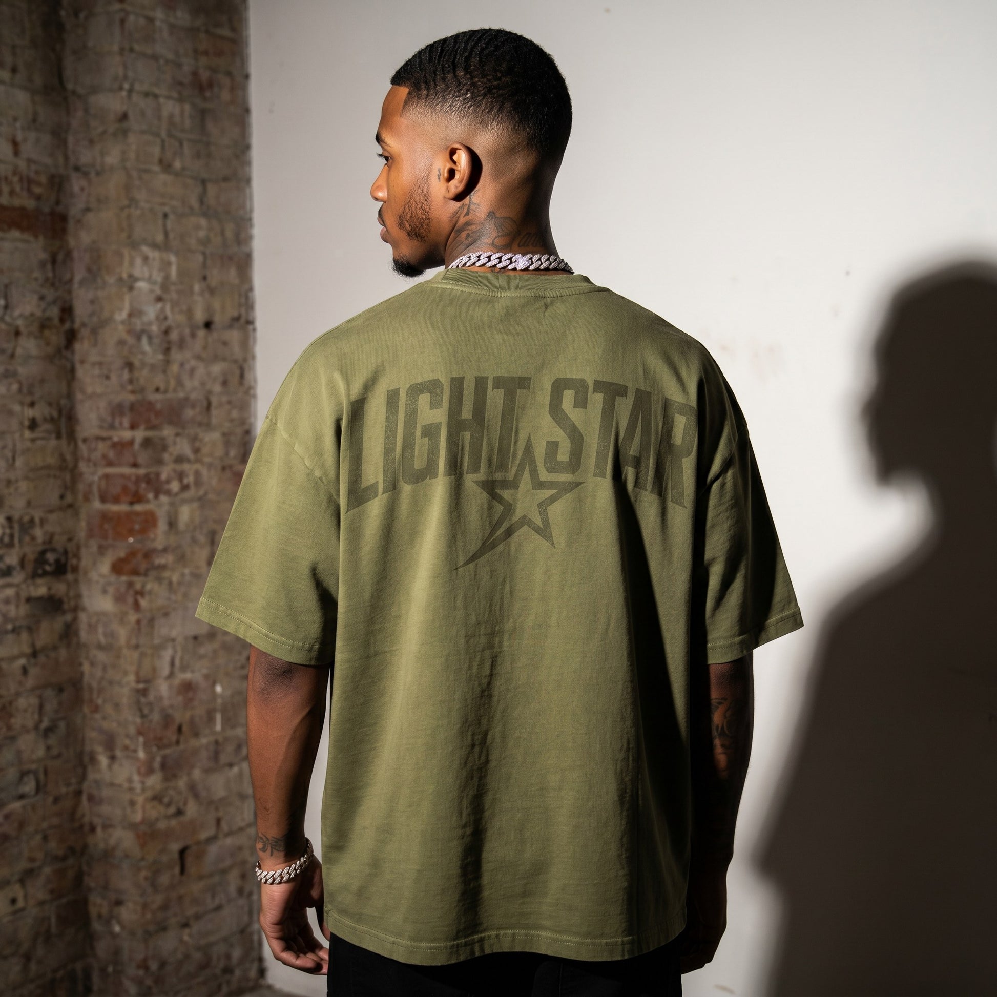 Tonal Wash Heavy Tee Olive Drab back