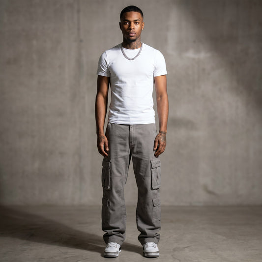 Vintage Cargo Pant Concrete Grey front