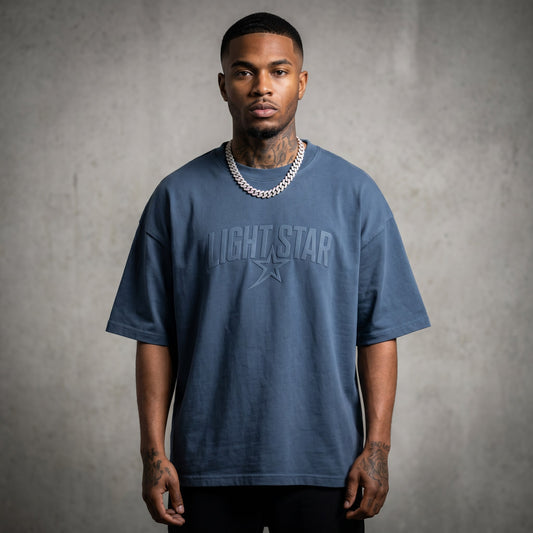 Vintage Wash Heavy Tee Slate Blue front