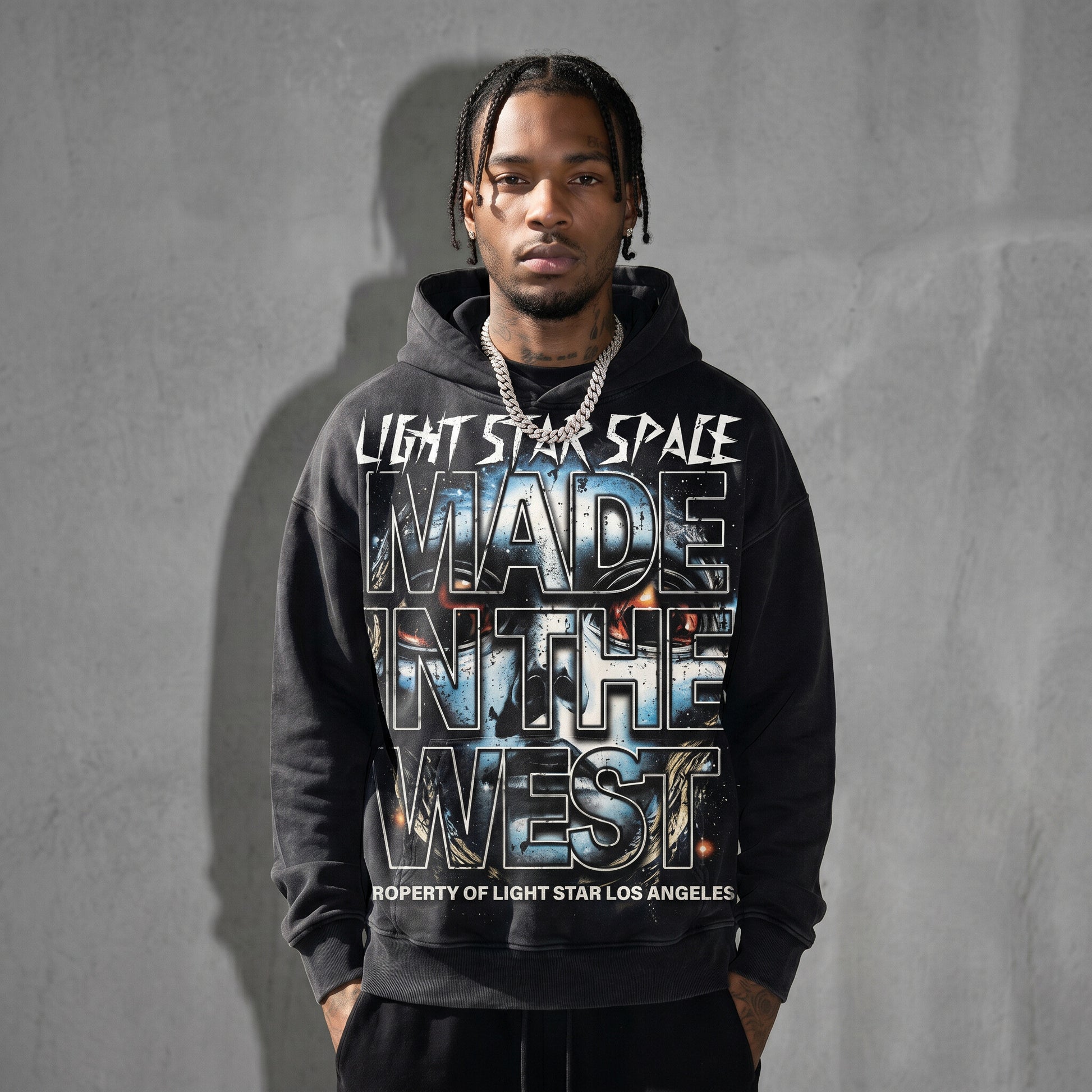 Made In The West Hoodie (Full Print) Vintage Black front