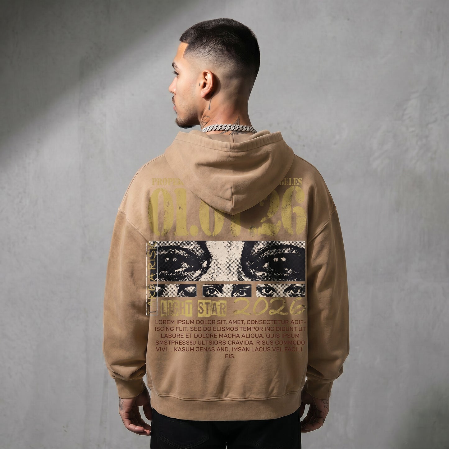 Trust Your Vision Zip Hoodie Desert Sand back