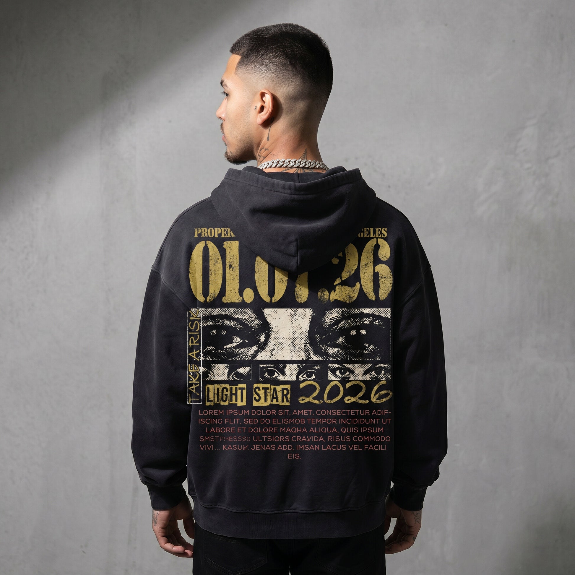 Trust Your Vision Zip Hoodie Vintage Black back