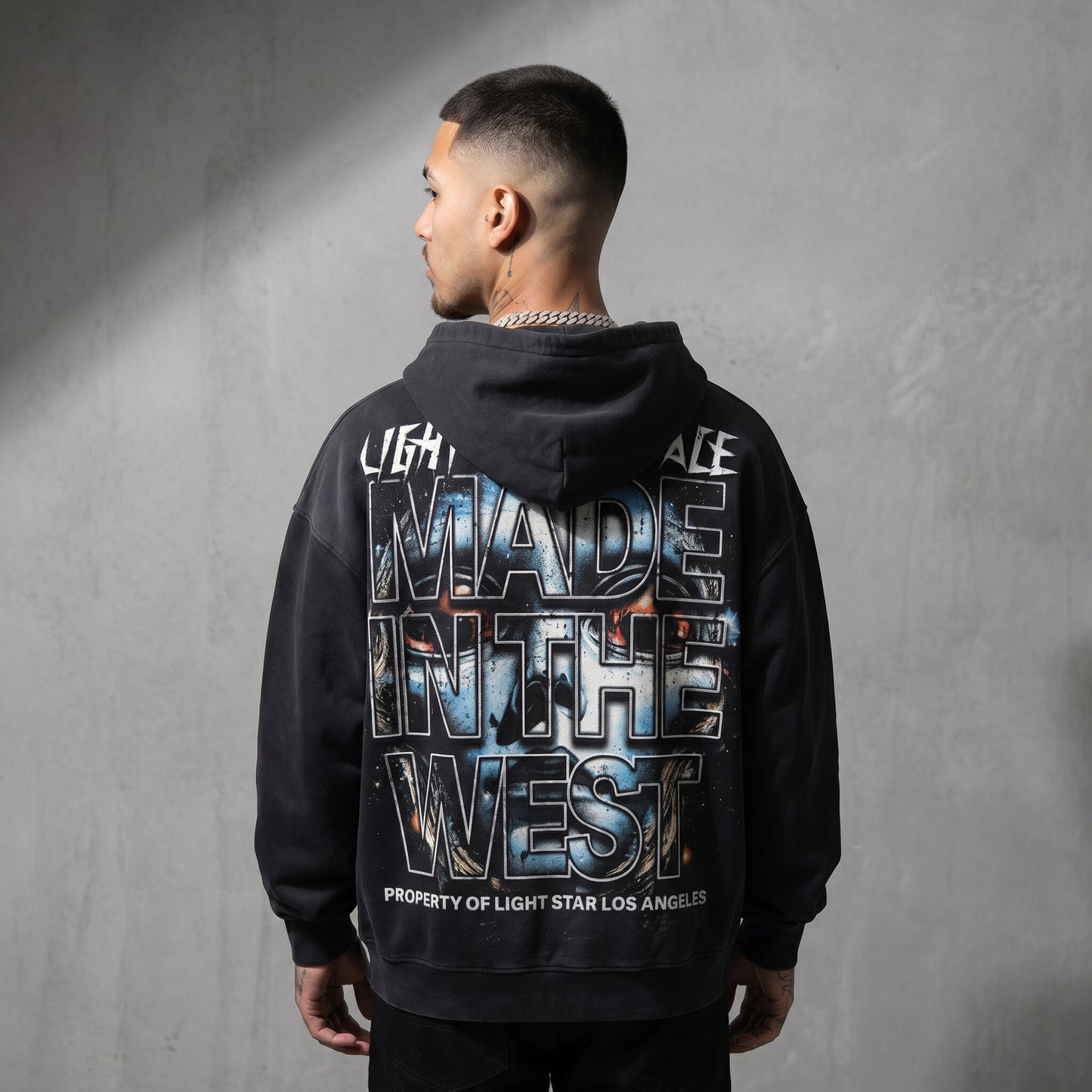 Valley Space Alien Zip Hoodie Vintage Black back