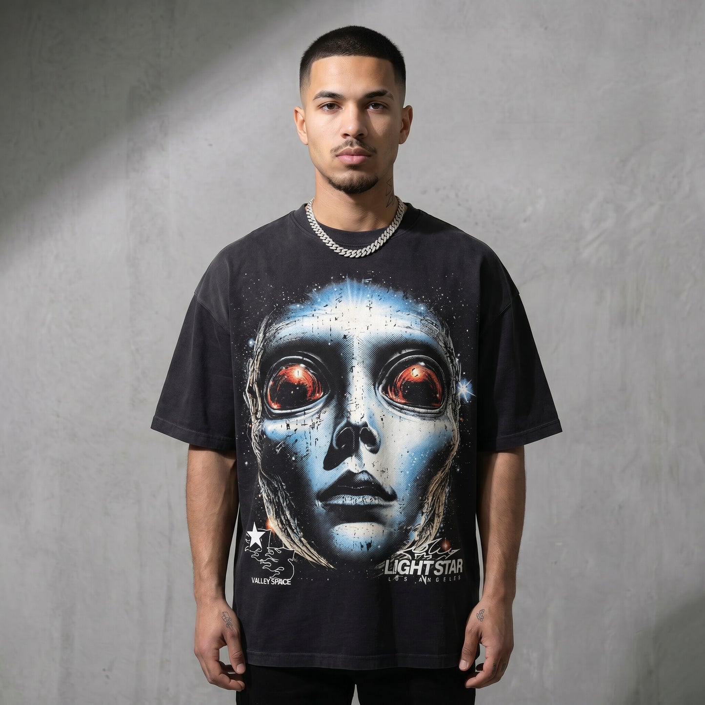 Valley Space Alien Tee Vintage Black front