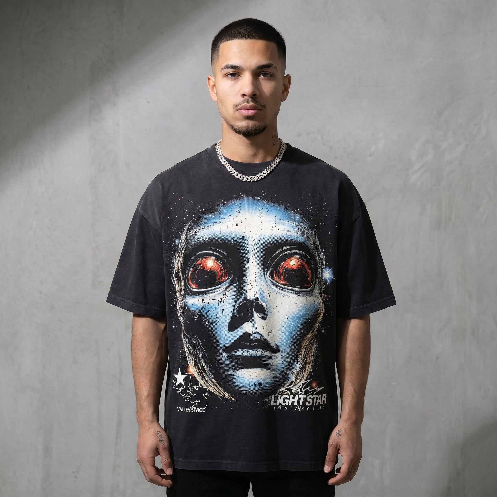 Valley Space Alien Tee Vintage Black front