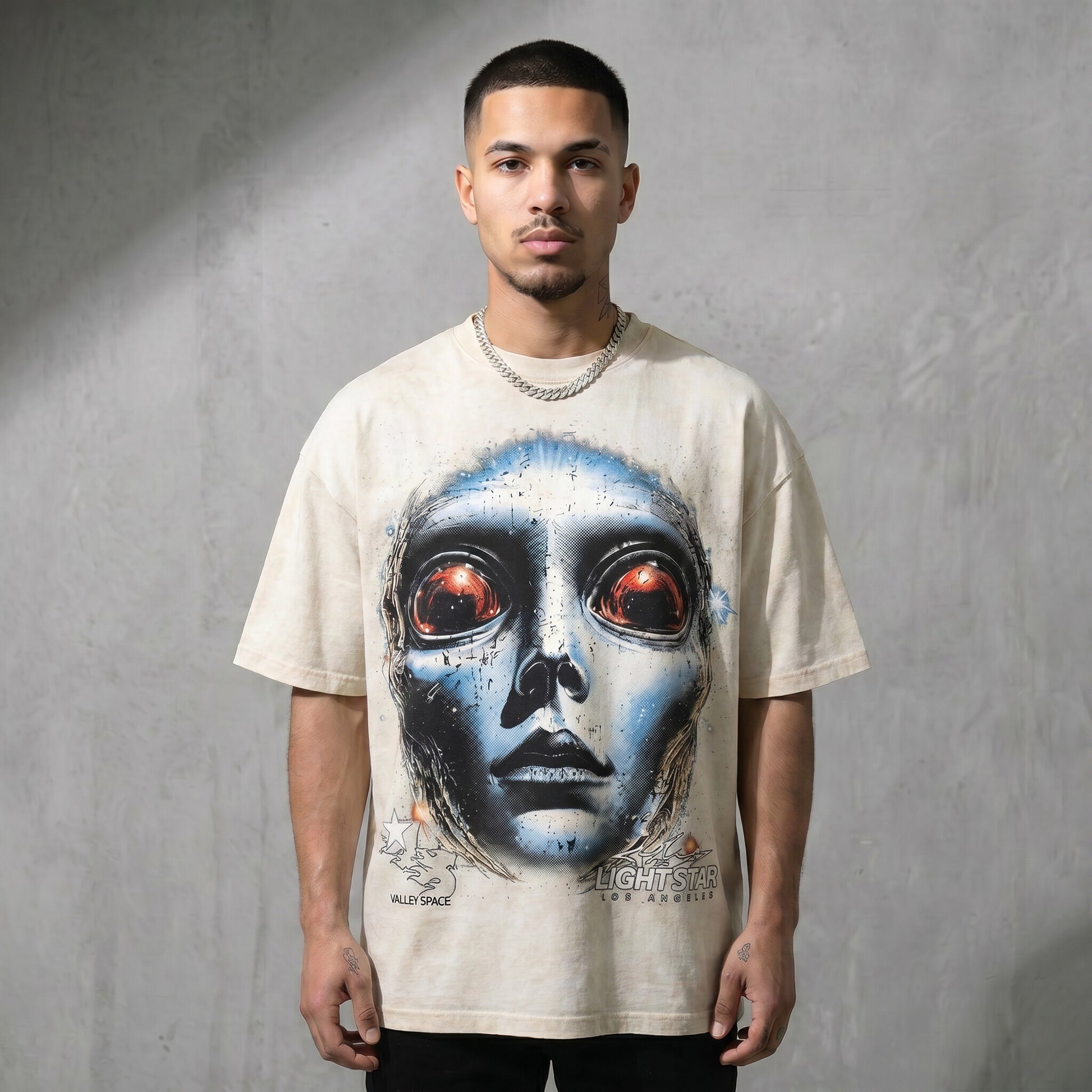 Valley Space Alien Tee Vintage White front