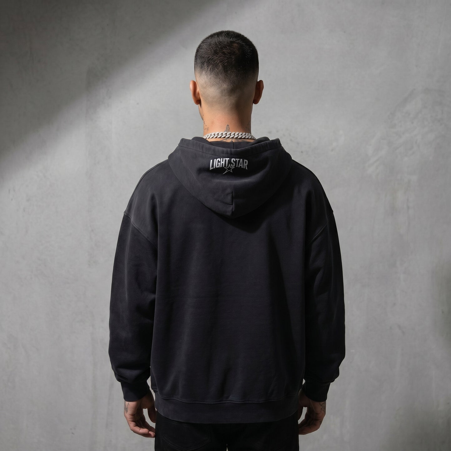 Light Star Collage Zip Hoodie Vintage Black back