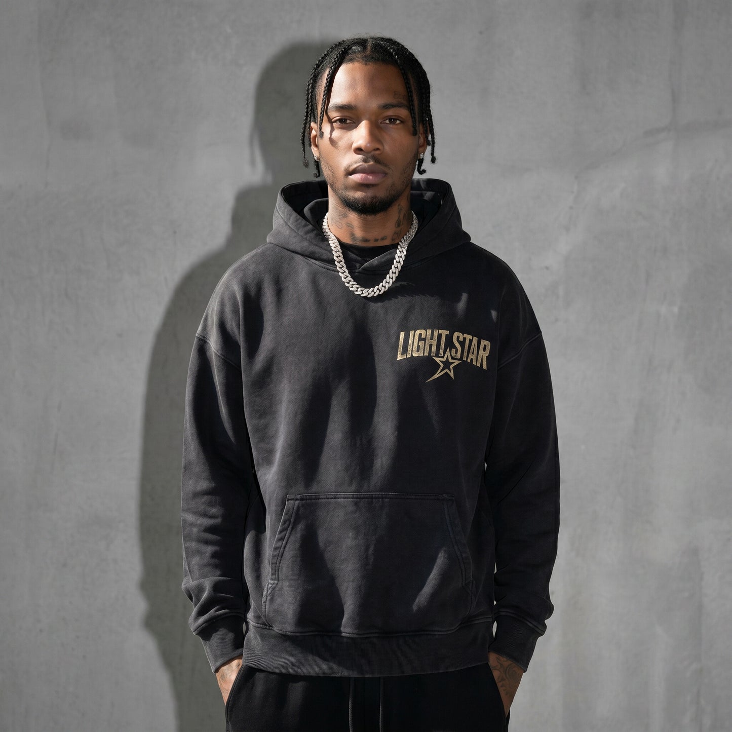01.07.26 Eyes Hoodie Vintage Black front