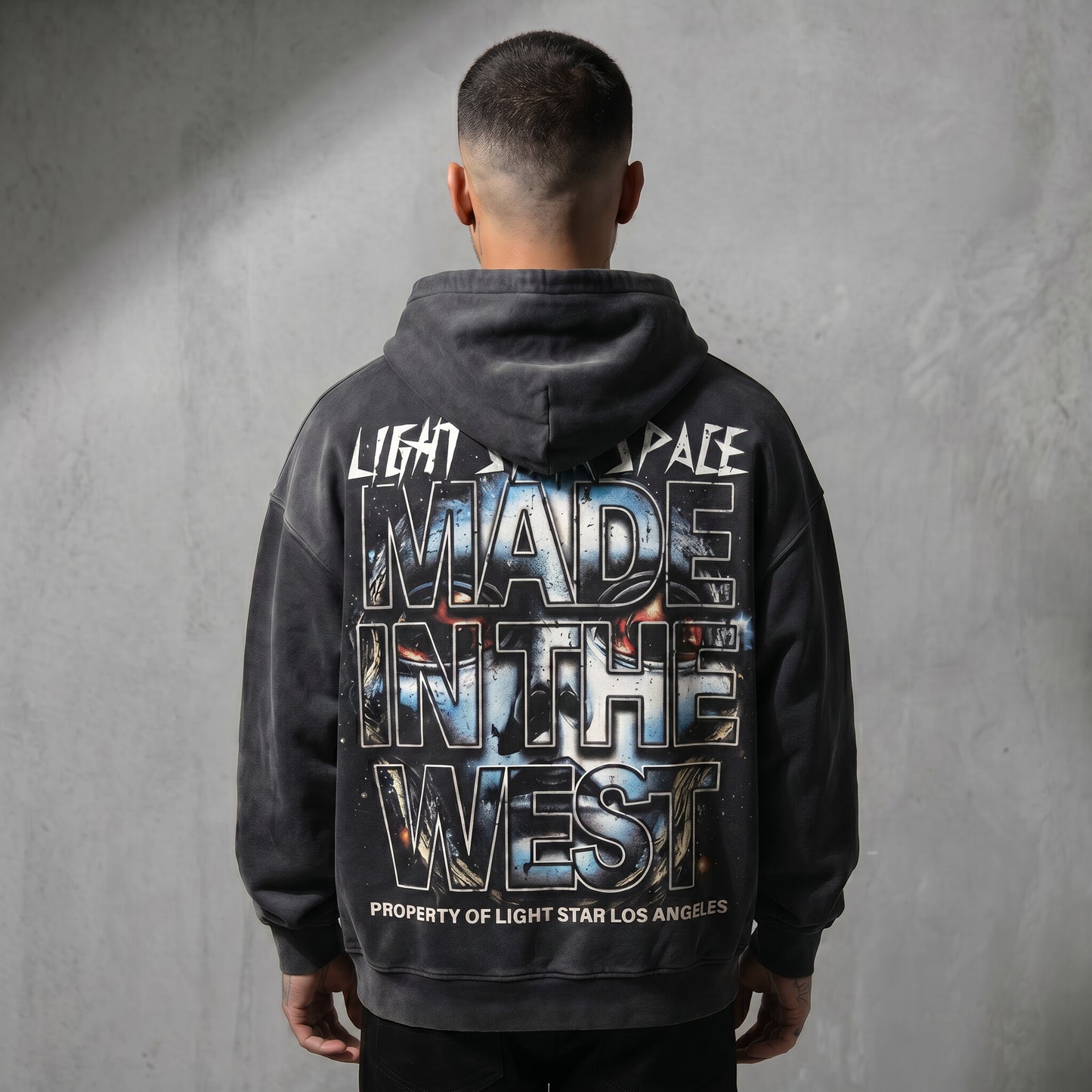 Made In The West Hoodie Washed Black back