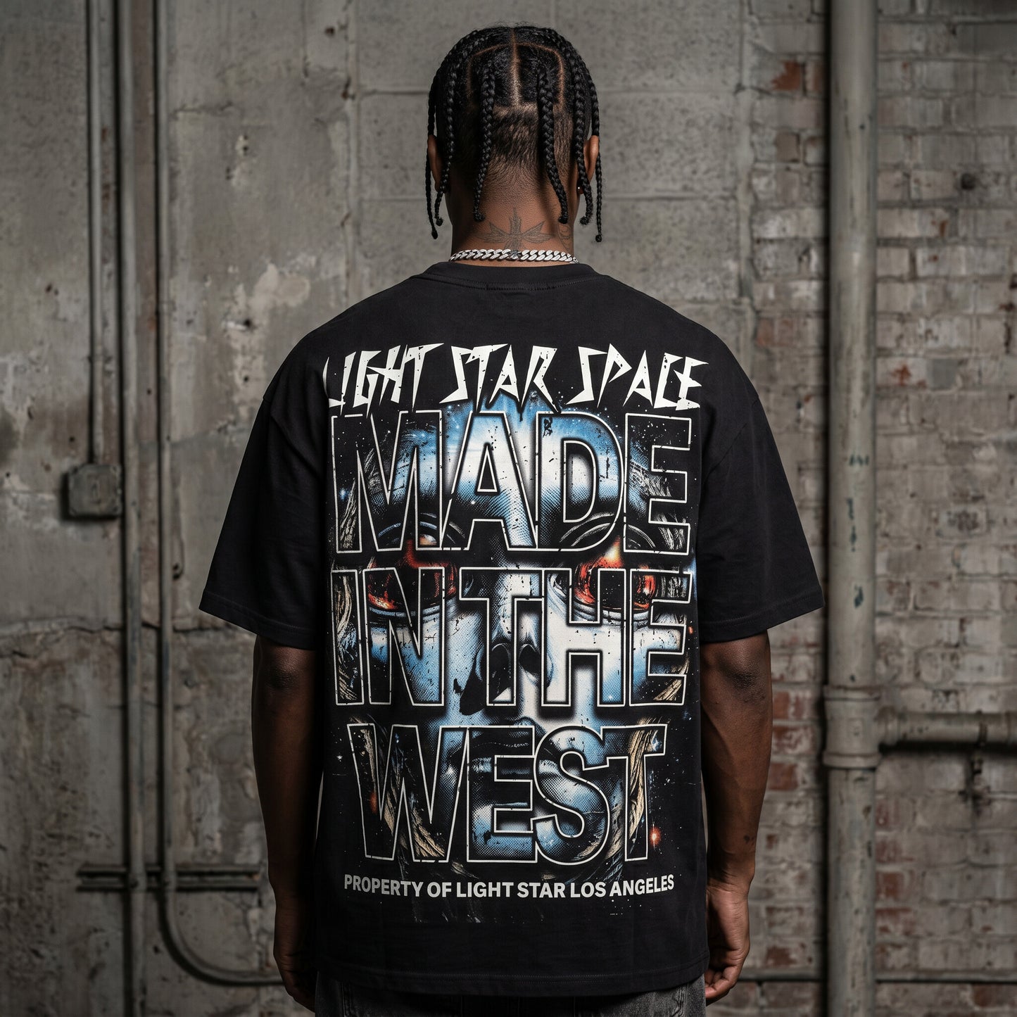 Made In The West Heavy Tee Vintage Black back